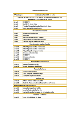 Lista de Lotes já atribuídos para as Festas de São José 2015 a 06