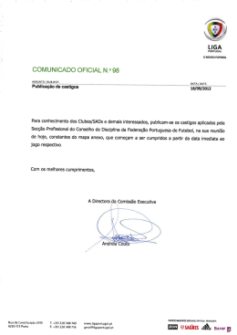 Comunicado oficial 98 Castigos