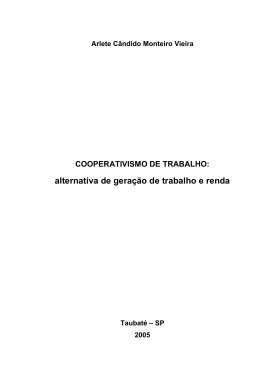 alternativa de gera&ccedil;&atilde;o de trabalho e renda
