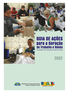 Guia de a&ccedil;&otilde;es para a gera&ccedil;&atilde;o de trabalho e renda