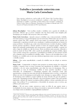 Trabalho e juventude: entrevista com Maria Carla