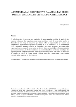 a comunica&ccedil;&atilde;o corporativa na arena das redes sociais: uma an&aacute;lise