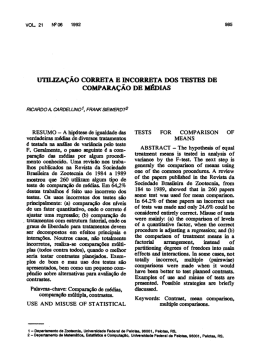 UTILIZA&Ccedil;&Atilde;O coRRETA E rNcoRRETA Dos TEsTEs DE