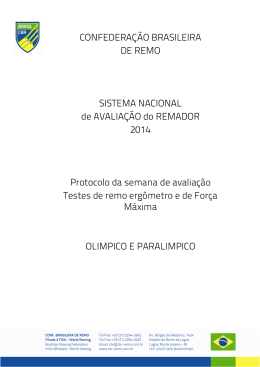Protocolos do SNAR - Confedera&ccedil;&atilde;o Brasileira de Remo