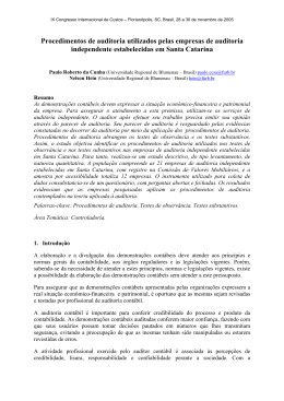 Procedimentos de auditoria utilizados pelas empresas de auditoria