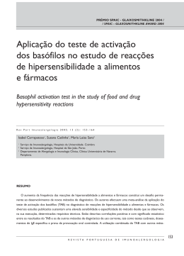 Aplicação do teste de activação dos basófilos no estudo de