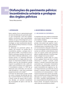 Disfun&ccedil;&otilde;es do pavimento p&eacute;lvico: Incontin&ecirc;ncia urin&aacute;ria e prolapso