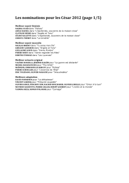 Les nominations pour les César 2012 (page 1/5)