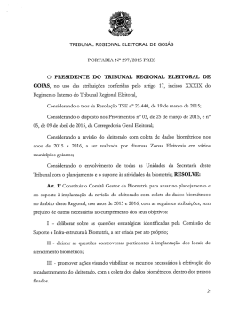 Portaria PRES 297/2015  - Tribunal Regional Eleitoral de Goi&aacute;s