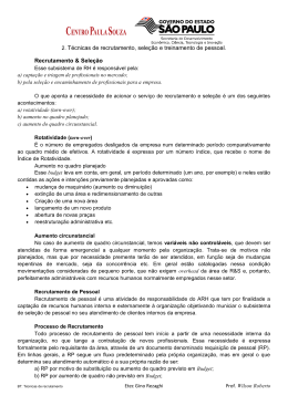 2. T&eacute;cnicas de recrutamento, sele&ccedil;&atilde;o e treinamento de pessoal