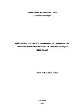 An&aacute;lise dos custos dos programas de treinamento e