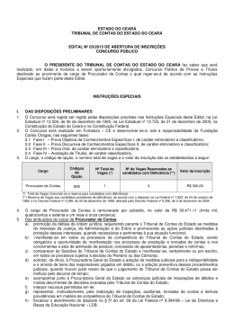 ESTADO DO CEAR&Aacute; TRIBUNAL DE CONTAS DO