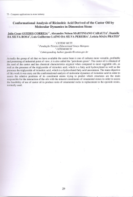 Conformational Analysis of Ricinoleic Acid Derived of the Castor Oil by