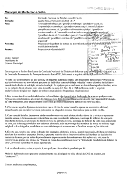 Email do Secretário e Coordenador dos Serviços CNE