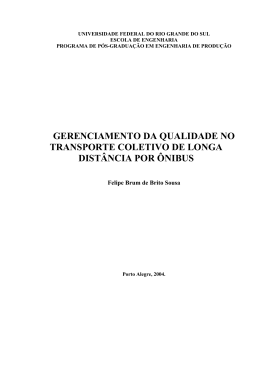gerenciamento da qualidade no transporte coletivo de longa
