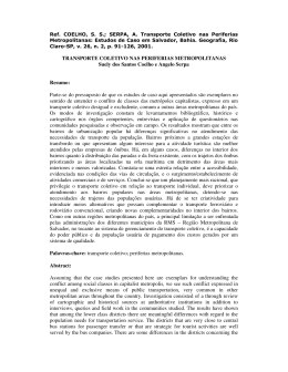 TRANSPORTE COLETIVO NAS PERIFERIAS METROPOLITANAS