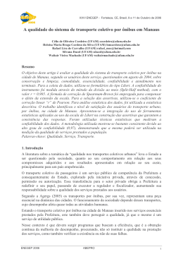A qualidade do sistema de transporte coletivo por &ocirc;nibus