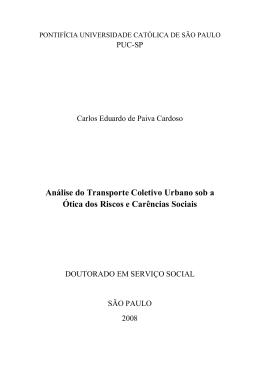 An&aacute;lise do Transporte Coletivo Urbano sob a &Oacute;tica dos Riscos e