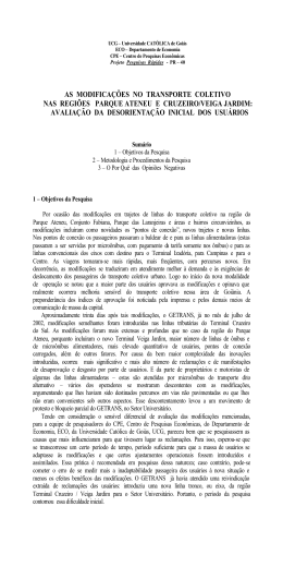 as modifica&ccedil;&otilde;es no transporte coletivo nas regi&otilde;es parque