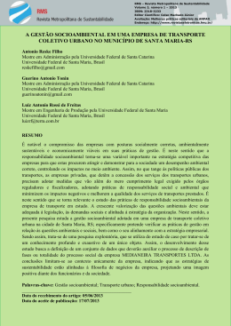 a gest&atilde;o socioambiental em uma empresa de transporte coletivo