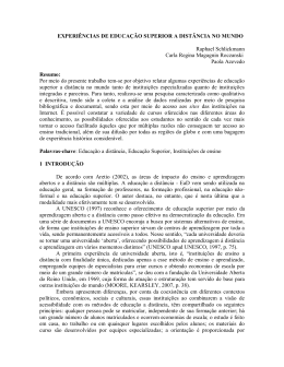 experi&ecirc;ncias de educa&ccedil;&atilde;o superior a dist&acirc;ncia no mundo