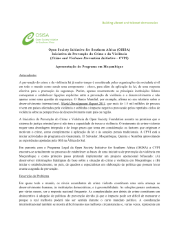 Iniciativa de Preven&ccedil;&atilde;o do Crime e da Viol&ecirc;ncia