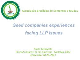 Seed companies experiences facing LLP issues