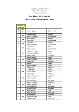 Tee Times First Round