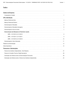 Demonstra&ccedil;&otilde;es Financeira Patrimoniais (DFP)