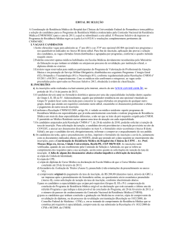 EDITAL DE SELE&Ccedil;&Atilde;O A Coordena&ccedil;&atilde;o de Resid&ecirc;ncia