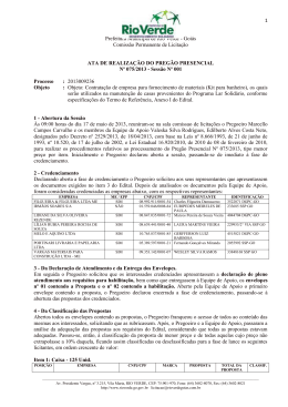 Goi&aacute;s Comiss&atilde;o Permanente de Licita&ccedil;&atilde;o 1 ATA DE REALIZA&Ccedil;&Atilde;O