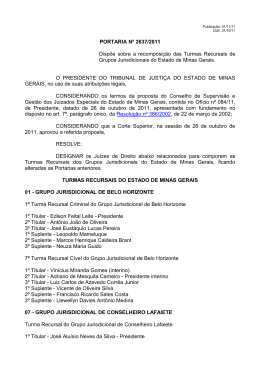 Publica&ccedil;&atilde;o: 01/11/11 - Tribunal de Justi&ccedil;a de Minas Gerais