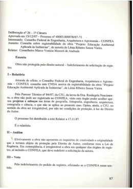 Deliberação ng 26 - lÊ Câmara Aprovada ern 151 12/87