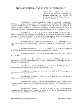 decis&atilde;o normativa n&ordm; 65 de 27 de novembro de 1999