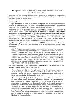 ANEEL e Fontes Alternativas