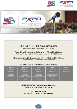 SET EXPO 2014: Feira e Congresso