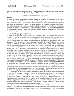 1 Entre a Formação de Professores e de Pesquisadores