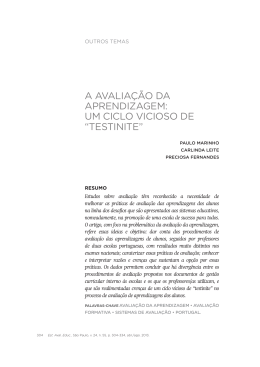 a avalia&ccedil;&atilde;o da aprendizagem: um ciclo vicioso de &ldquo;testinite&rdquo;