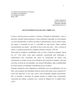 Gest&atilde;o Personalizada do Curr&iacute;culo