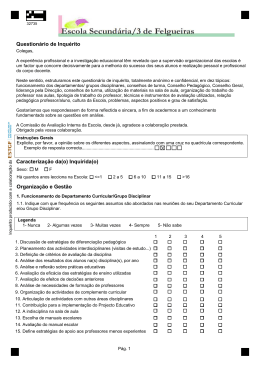 Inqu&eacute;rito Professores - Escola Secund&aacute;ria de Felgueiras