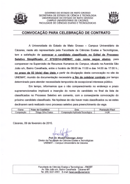 Convocação para Celebração de Contrato