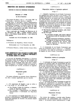 Decreto n.&ordm; 47/88 - Seguran&ccedil;a Social