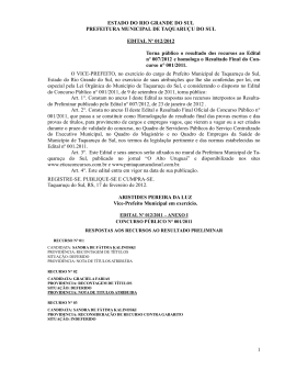 - Prefeitura Municipal de Taquaru&ccedil;u do Sul