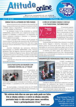 Ano II - N&rdquo; XLMIII SEBRAE `HOLTA A ATENDER EH TR&Ecirc;S PASSOS