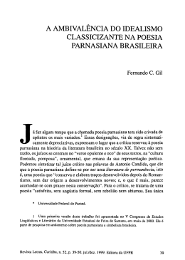 a ambival&ecirc;ncia do idealismo classicizante na poesia parnasiana