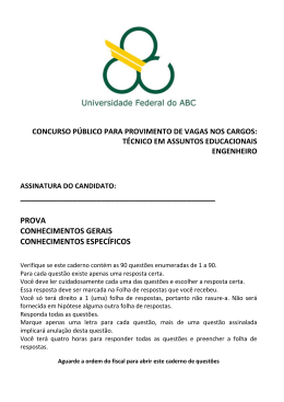 PROVA CONHECIMENTOS GERAIS