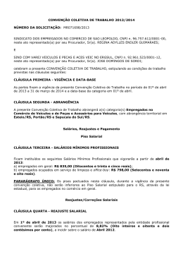 convenção coletiva de trabalho 2013/2014