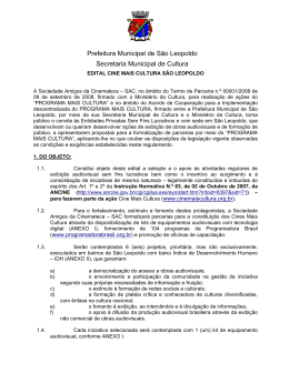 Prefeitura Municipal de S&atilde;o Leopoldo Secretaria Municipal de Cultura