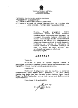 PROCESSO Rp 150 - Tribunal Regional Eleitoral do Rio Grande do