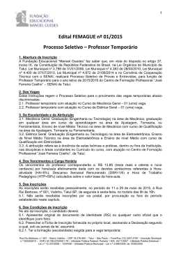 Edital - Fundação Educacional Manoel Guedes
